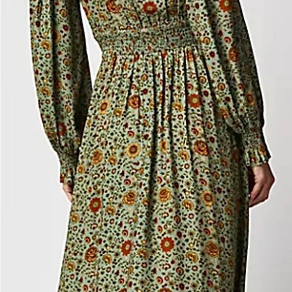 NWT! Spell x Free People "The Lady Untamed" Floral Gown in Matcha Med MSRP $289 - Picture 9 of 14